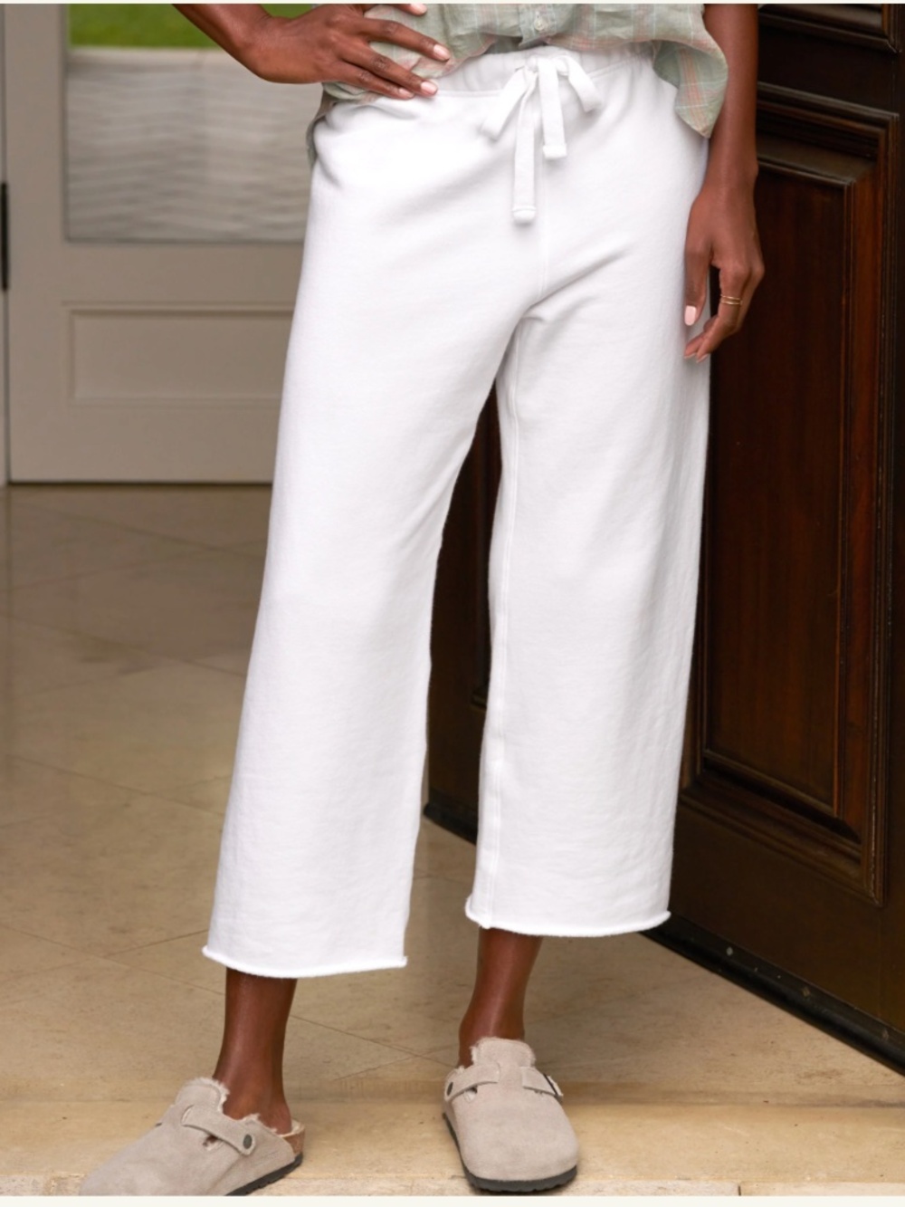 Frank & Eileen Catherine Favorite Cropped Sweatpants in White Size S